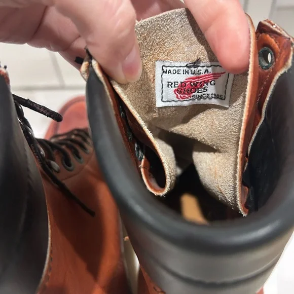 Vintage Red Wings Steel Toe Work Boot High Ankle Size 7.5 B Men’s Leather
